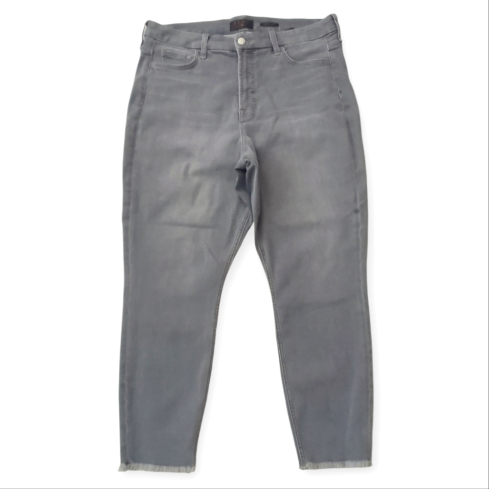 Jen7 by for 7 All Mankind Gray Ankle Skinny Jeans Denim size 16 Raw Hem